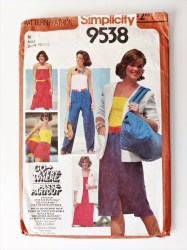 9538 SIMPLICITY STRETCH KNIT 1980 WHOLE WARDROBE, TUBE TOP PATTERN 10 OR 16